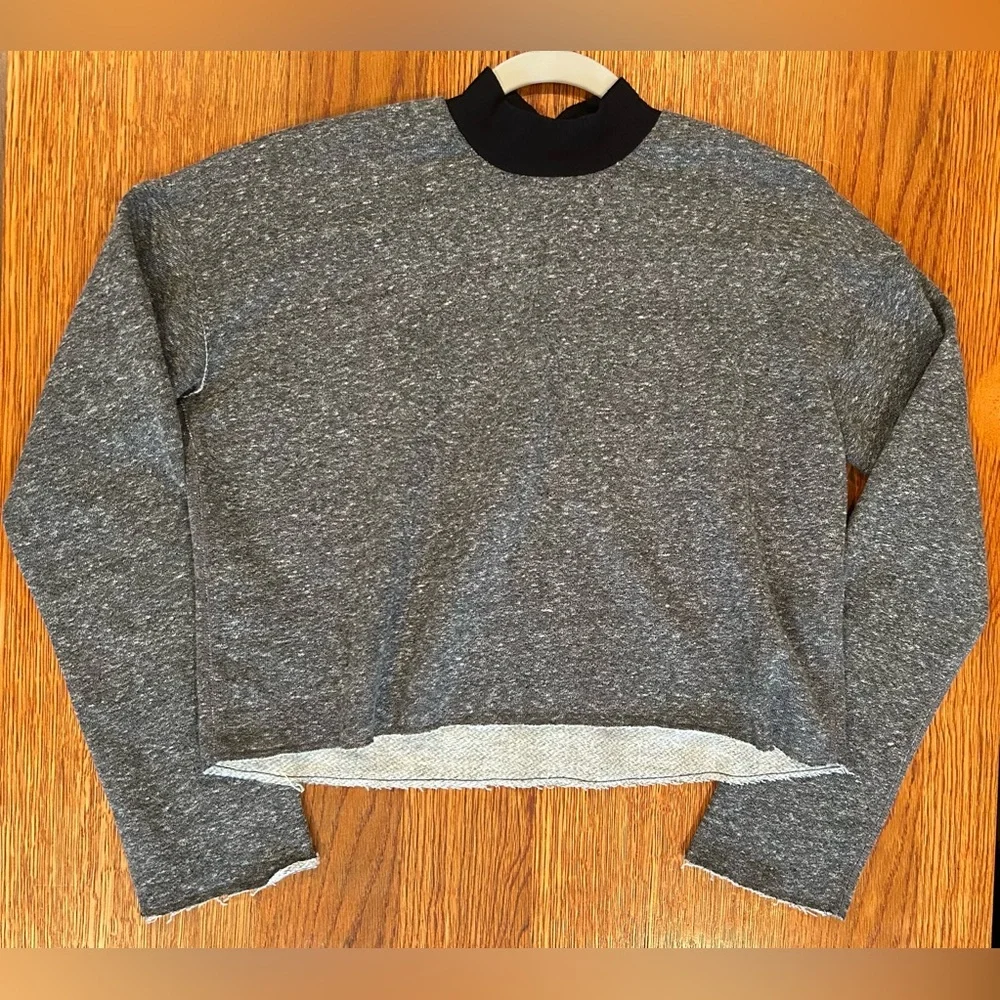 Alala Phoebe Mock Knit Cropped Sweatshirt - Size S